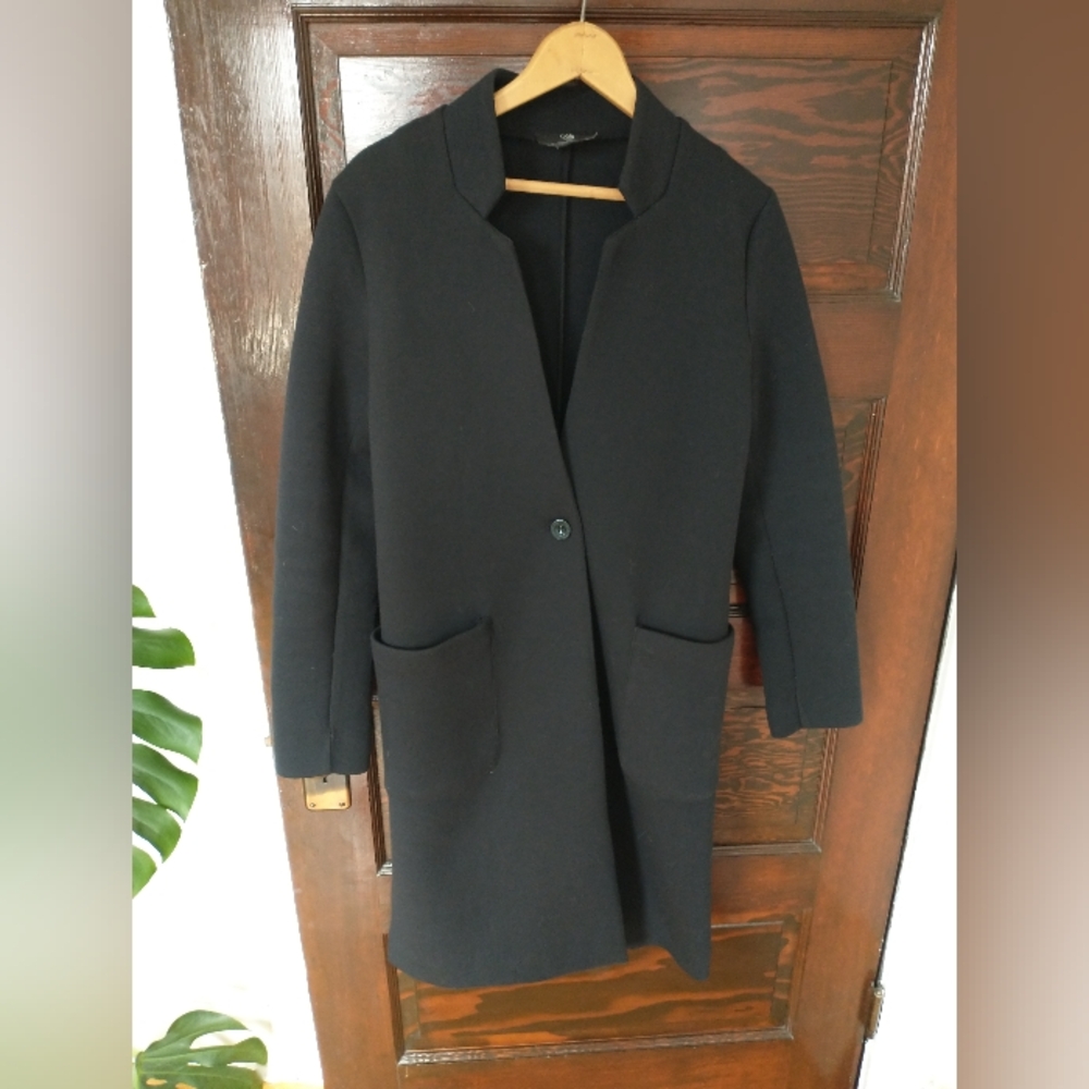 MPG Charcoal Trench Coat Tailored with Notched Lapel